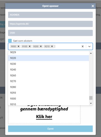 Opret Ekstern sponsor i MinForening